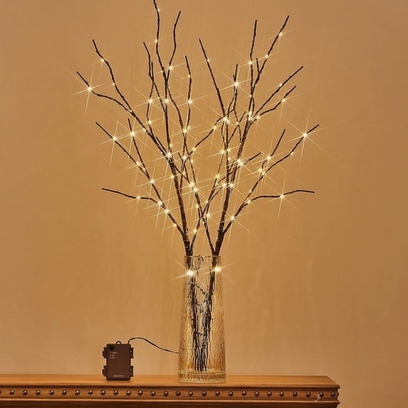 Decorative Lighted Willow Branches, Warm White 100 LED with Timer ...