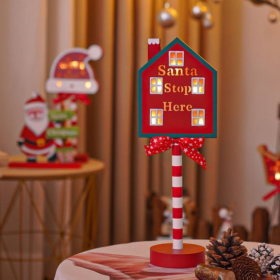 Decorative Lights, Christmas Street Sign Decorative Lights-Wooden Christmas Holiday Window Desktop Mood LED Lights-Christmas Tree/Dining Table/Living Room/Bedroom/Terrace