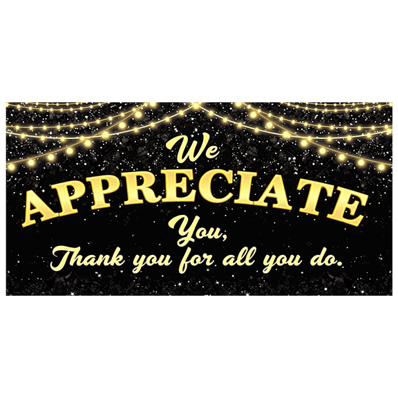 Decorative Lights Employee Recognition Thank You Event Appreciation Backdrop for Office Party Corporate Gathering Team Celebration