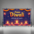 thumbnail image 1 of Decorative Lights Happy Diwali Banner Floral Design Festival of Lights Backdrop for Cultural Celebrations Home Decoration Party Event, 1 of 7