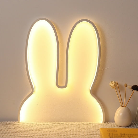 Decorative Lights, Room Decorative Lights For Teenagers, Easter Gifts, Warm Easter Ambiance Neon Lights,LED Bunny Lights, USB Plug-in Wall Bedside Lamps