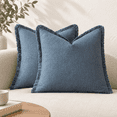 Decorative Linen Fringe Throwow Covers 16*16 Inch Dark Blue - Walmart.com