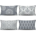thumbnail image 1 of Decorative Lumbar Pillow Covers 12x20 Set of 4, Grey and White Modern Simple Square Pillow Case Cushion Cover for Sofa Couch Farmhouse Living Room Bedroom Car(Gray and White), 1 of 6