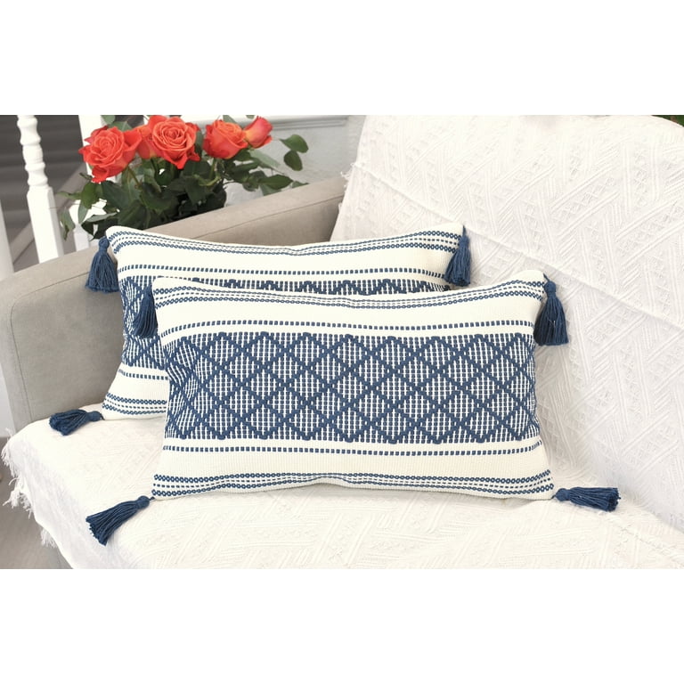 https://i5.walmartimages.com/seo/Decorative-Lumbar-Pillow-Covers-Tassels-12x20-Inches-Navy-Blue-Set-2-Cream-Checkered-Pattern-Boho-Rectangular-Living-room-Couch-Sofa-Chair-Woven-Case_359deeec-208f-4f89-bbfb-f78632fc3a0e.9c1b1ca415d6c19da001ae599993e93d.jpeg?odnHeight=768&odnWidth=768&odnBg=FFFFFF