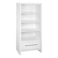 thumbnail image 1 of Open Box Decorative Media Storage Tower Bookcase with Drawer, White, 1 of 5