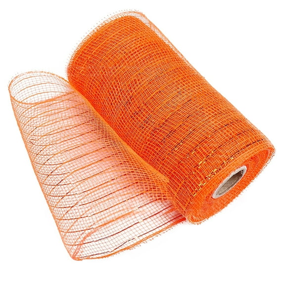Decorative Mesh Ribbon,Deco Poly Decorating Mesh With Metallic Foil 8 Cm X 15 Cm Each Roll For Wreaths,Bows Wrapping And Decorating Projects,Each Roll For Wreaths