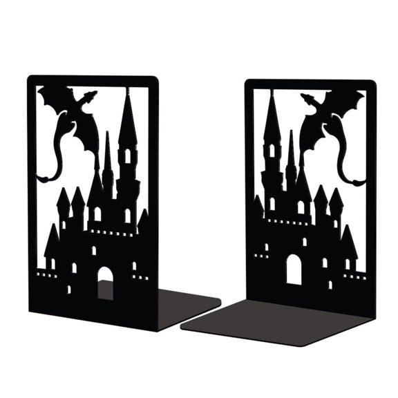 Dragon Bookends Decorative Metal Shelf Organizers For Home Office Study