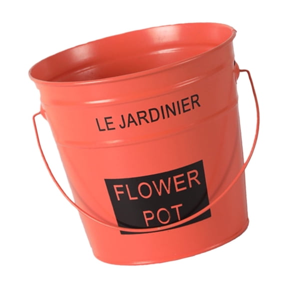 Decorative Metal Bucket with Handle Rustproof Flower Container Home Use