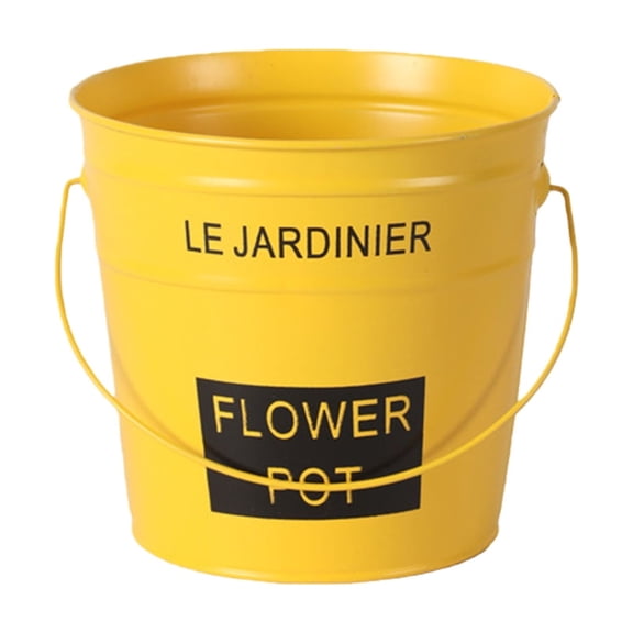 Decorative Metal Bucket with Handle Rustproof Flower Container Home Use