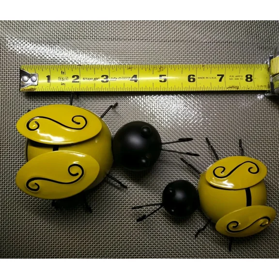 Decorative Metal Bumble Bee Garden Accents - Lawn Ornaments - Set Of 4