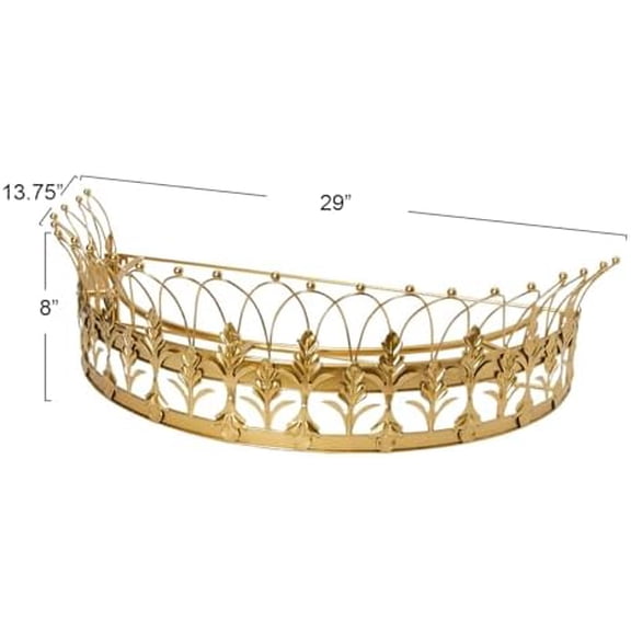 Decorative Metal Curtain or Canopy Crown, Gold Finish