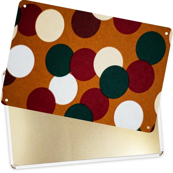 Decorative Metal Signs Plaques Autumn Color Polka Dot for Home Yard Decor 16x12inch