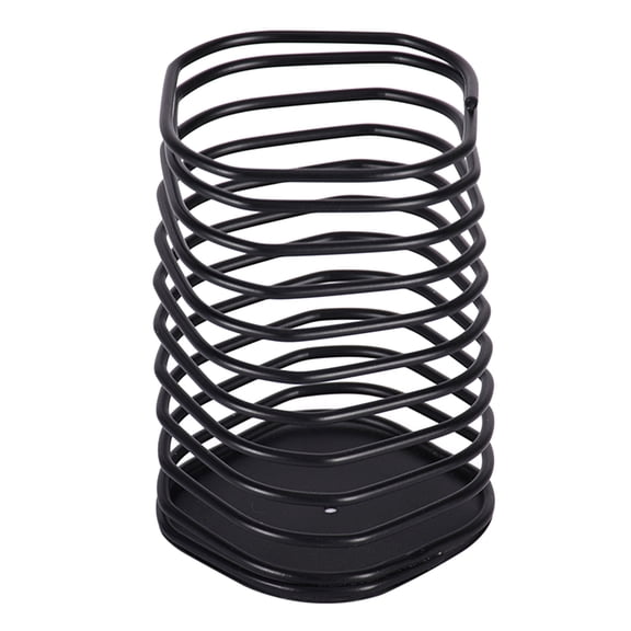 Decorative Metal Spring Pen Cup Square Shape Desktop Pen Organiser Storage Container For Pencil Marker Paint Brush