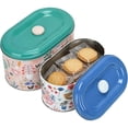 Decorative Metal Storage Tins with Lids, 2 Pack Floral and Bird Pattern ...