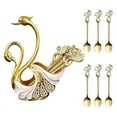 thumbnail image 1 of Decorative Metal Swan Base Coffee Spoon Holder with 6pcs Spoons Set, Coffee Tea Spoon Set with Holder, Tableware Storage, 1 of 5