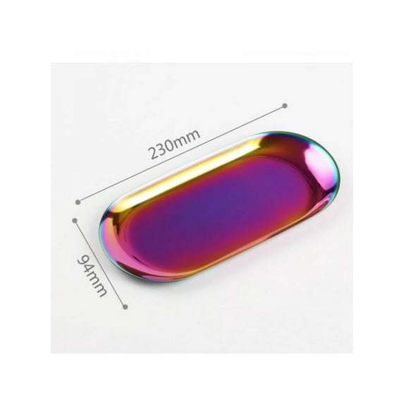 Decorative Metal Tray Stainless Steel Towel Tray Metal Storage Organizer Trays for Bathroom Vanity Countertops Dressers Dish Plate Tea Fruit Trays