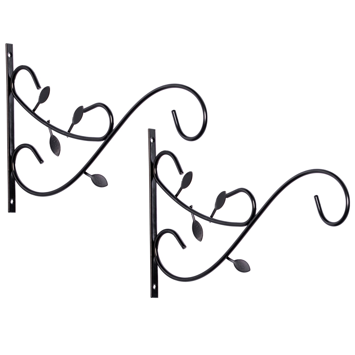 Black Decorative Metal Wall Mounted Plant Hook Set