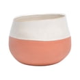 thumbnail image 1 of Decorative Mid Century Ceramic Vase, White And Orange, 1 of 1