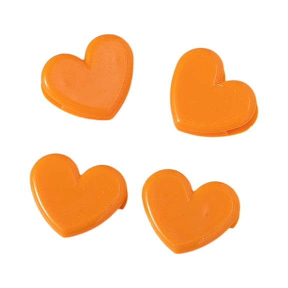 Decorative Mini Heart Clips, Cute Small Paper Clamps for Photo Hanging Document Organizing and Bag Sealing for Scrapbooking Home Office and Classroom, Orange