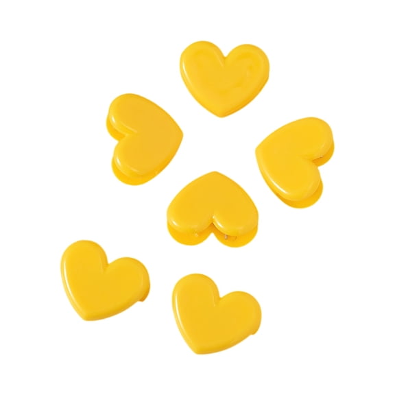Decorative Mini Heart Clips, Cute Small Paper Clamps for Photo Hanging Document Organizing and Bag Sealing for Scrapbooking Home Office and Classroom, Yellow