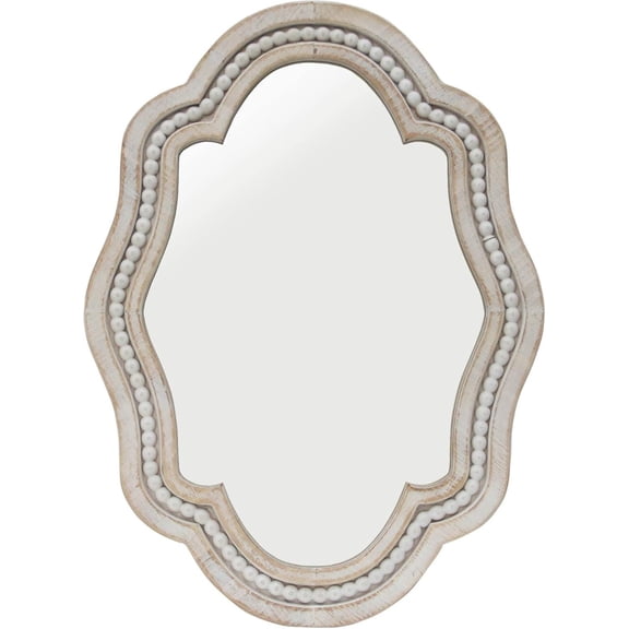 Decorative Mirror with Unique Designed, Vintage Mirror Enhance Home Style, Small Bathroom Mirrors, Stylish White Trim Wood Wall Mirrors, Ideal for Bathroom, Entryway, Bedroom