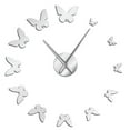 thumbnail image 1 of Decorative Mirror Wall Clock Nature Flying Butterflies Modern Design Luxury DIY Large Wall Clock Frameless Wall Watch Clock(Silver,27inch), 1 of 7