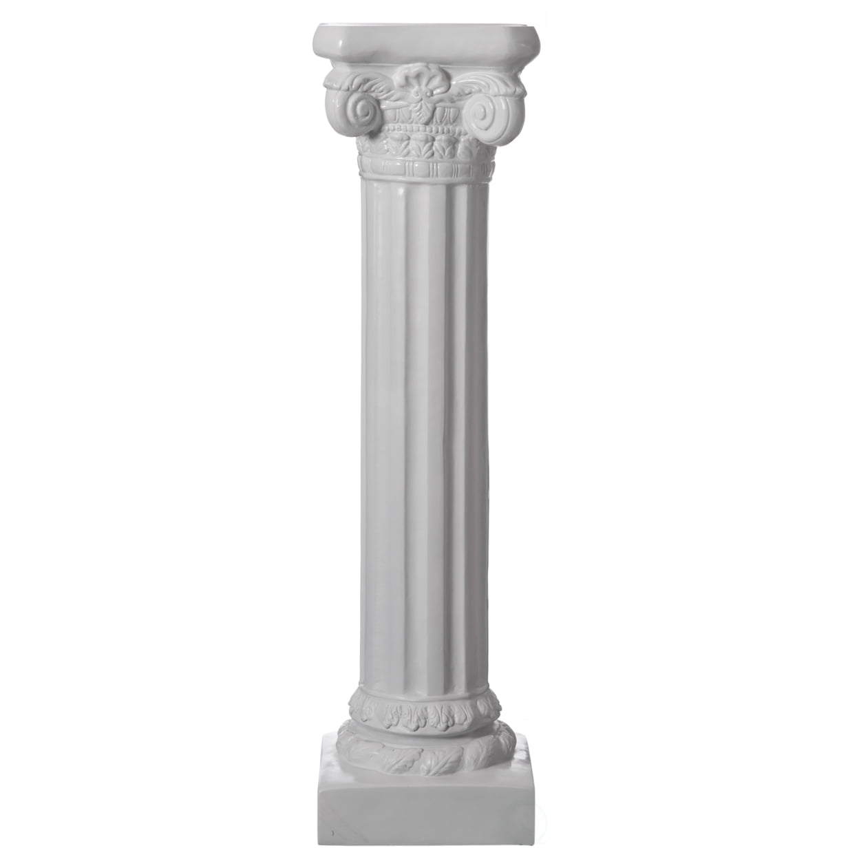 Decorative Modern Fiberglass White Plinth Roman Style Column Ionic Pedestal Vase Stand for