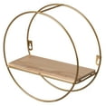 thumbnail image 1 of Decorative Modern Round Accent Floating Shelf Circle Decor Display Wall Mounted Rack with Metal Frame and Pine Wood, 1 of 8