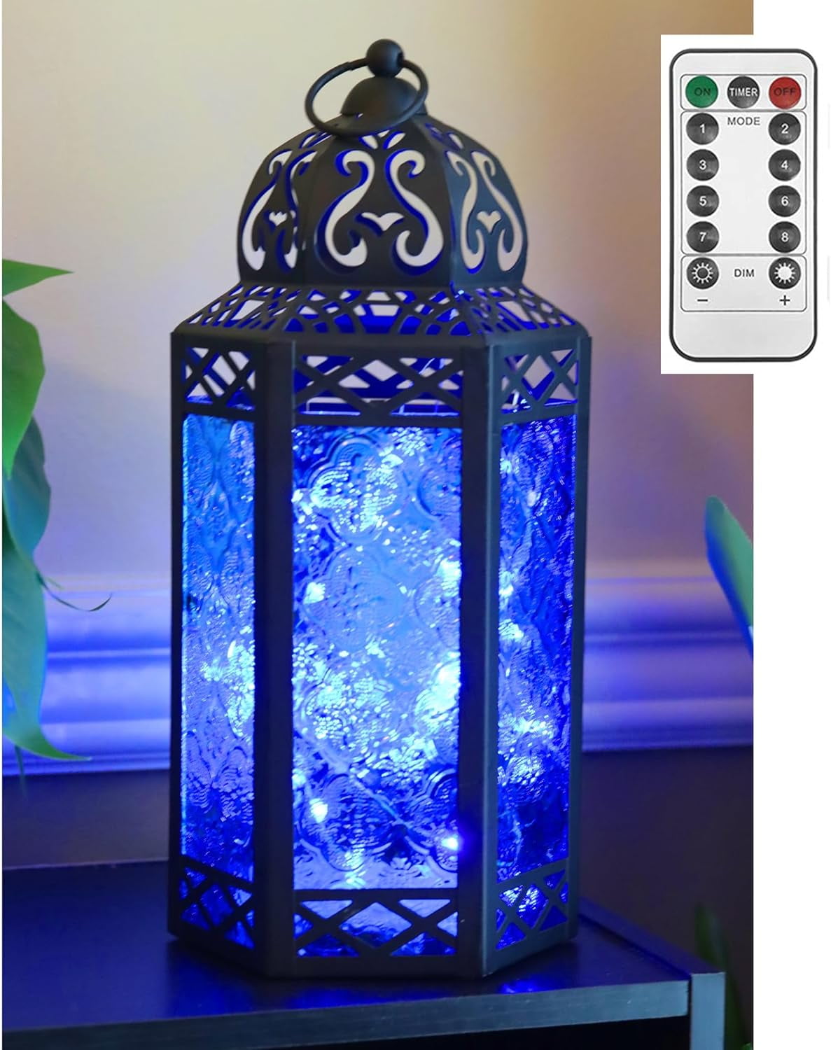 Vela Lanterns Large Moroccan Style Candle Lantern with LED Lights