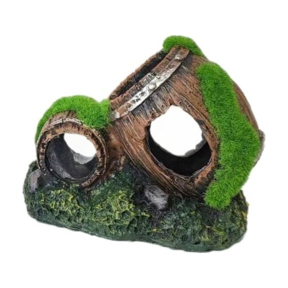 Decorative Moss Barrels Shelter Cave For Aquariums Fish Shrimp Landscape Props