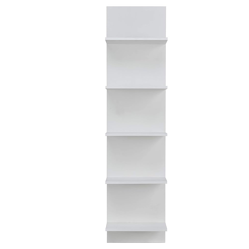 Decorative Mount Vertical Shelving Unit Modern Column Shelves (White)