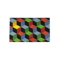 thumbnail image 1 of Decorative Multi-Color Cube Coir Outdoor Rectangular Door Mat 29.5" x 18", 1 of 2