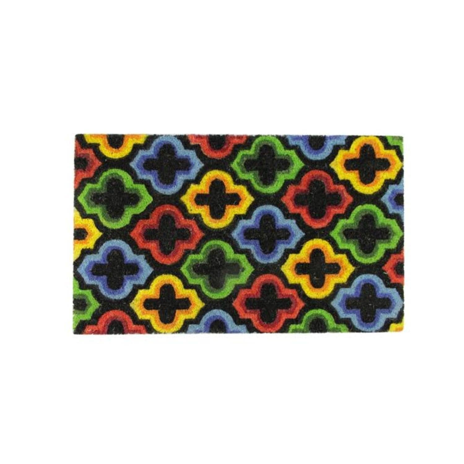 Quatrefoil Multicolor Coir Outdoor Doormat 29.5" x 17.75"