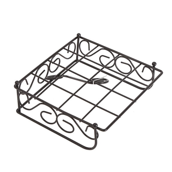 WEAVILUX Black Metal Napkin Holder for Home and Kitchen, Desktop Tissue Organizer Rack, Dining Table Storage Stand