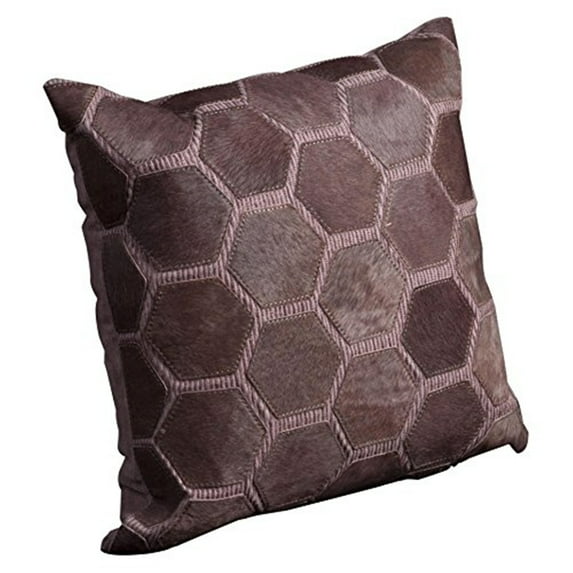 Decorative Natural Leather Hide Throw Pillow by Nourison, Lilac