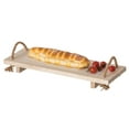 thumbnail image 1 of Decorative Natural Wood Rectangular Tray Serving Board with Rope Handles, 1 of 7