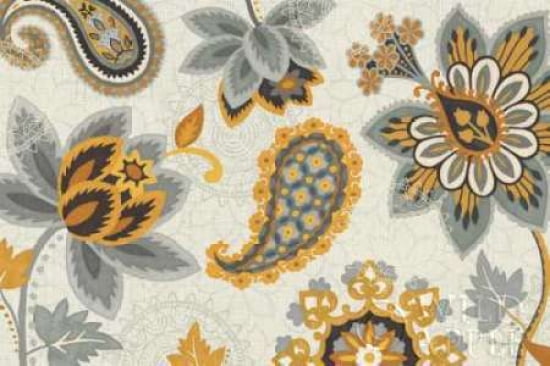 Decorative Nature I Yellow Gray Cream Canvas Art - Pela Studio (24 x 36)
