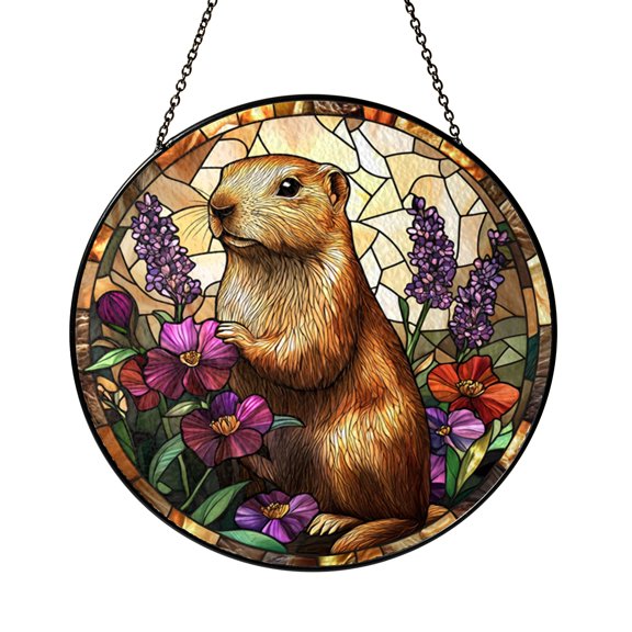 Decorative Nature Window Art – Small Animal Meadow Scene