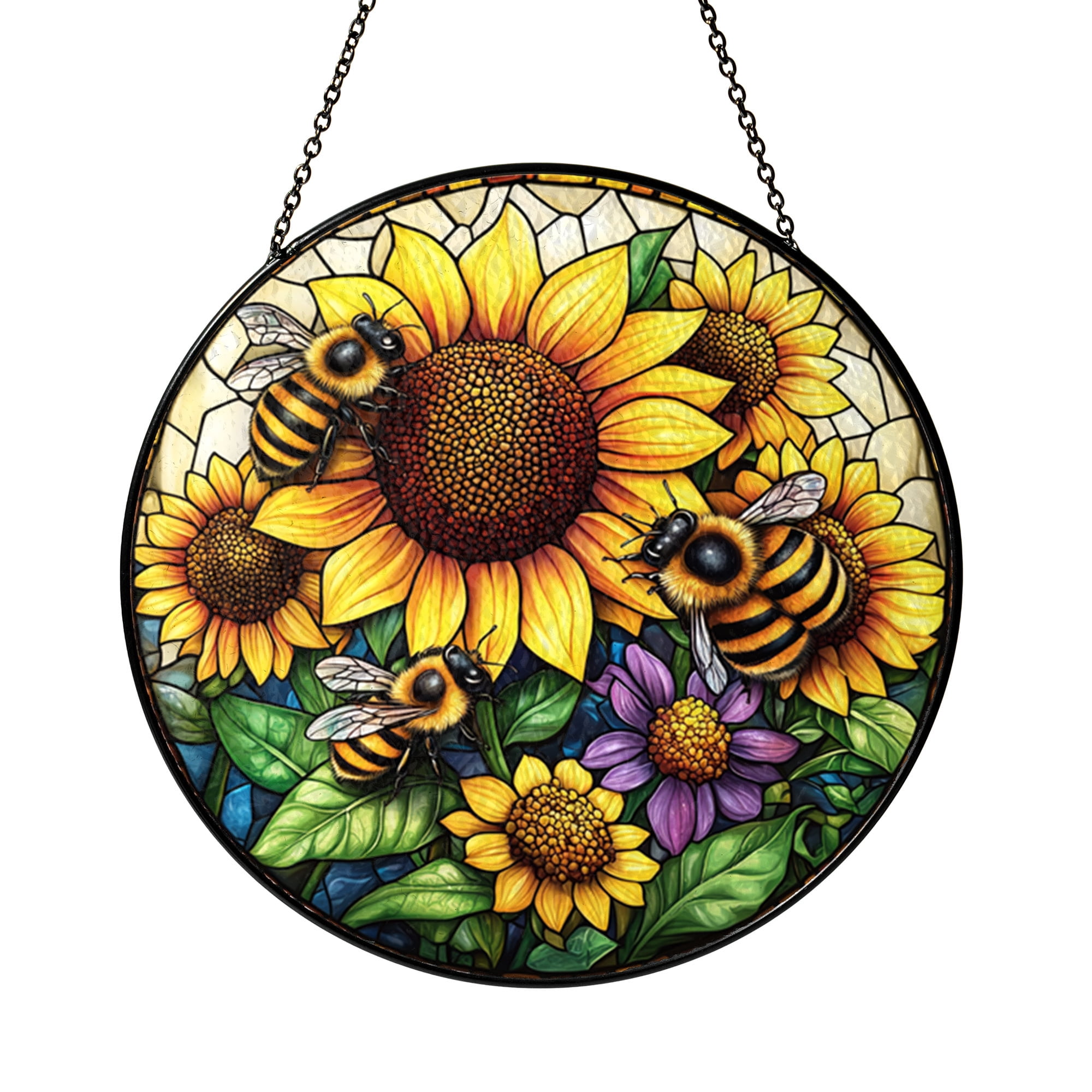 Decorative Nature Window Art – Sunflower Bee Design - Walmart.com