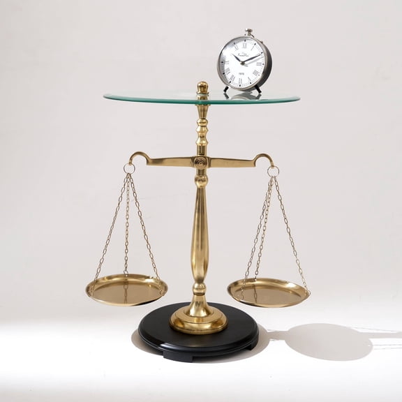 Expobazaar Decorative Table | Balance Libra Accent Table | 16"x 16"x 24" | Stylish Accent Furniture