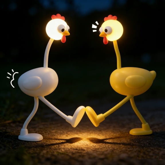 Decorative Night Light, Changeable Shape Chicken, Adjustable Brightness, Yellow, 7.2"x2.83", for Holiday, Home