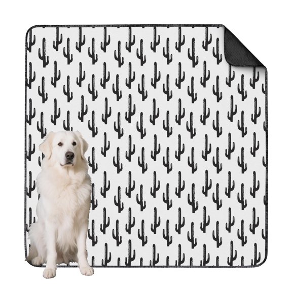 Decorative Non-Slip Washable Potty Pads for Dogs, Reusable Training Mat with Plant Patterns for Home and Travel Crate Use (Plant patterns, 72"x72")