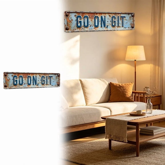 Decorative Notice Board Hanging Sign in Gold 10x40cm Metal Material for Home or Classroom Wall Display