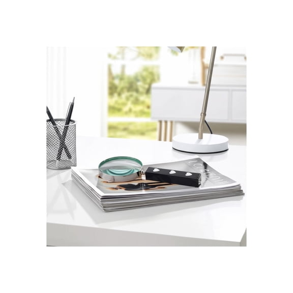 Decorative Object Resin Glass Polyresin Heart Detail Magnifying Glass for Home Office Bedroom Living Room Glam Modern Decor - 10" Black, White, Silver