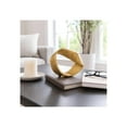 thumbnail image 1 of Decorative Objects for Home Decor - Twisted Hammered Ring Table Sculpture and Statues for Kitchen Decor, Coffee Table Decor, and Decorations for Living Room Shelf Display - Gold, 1 of 12