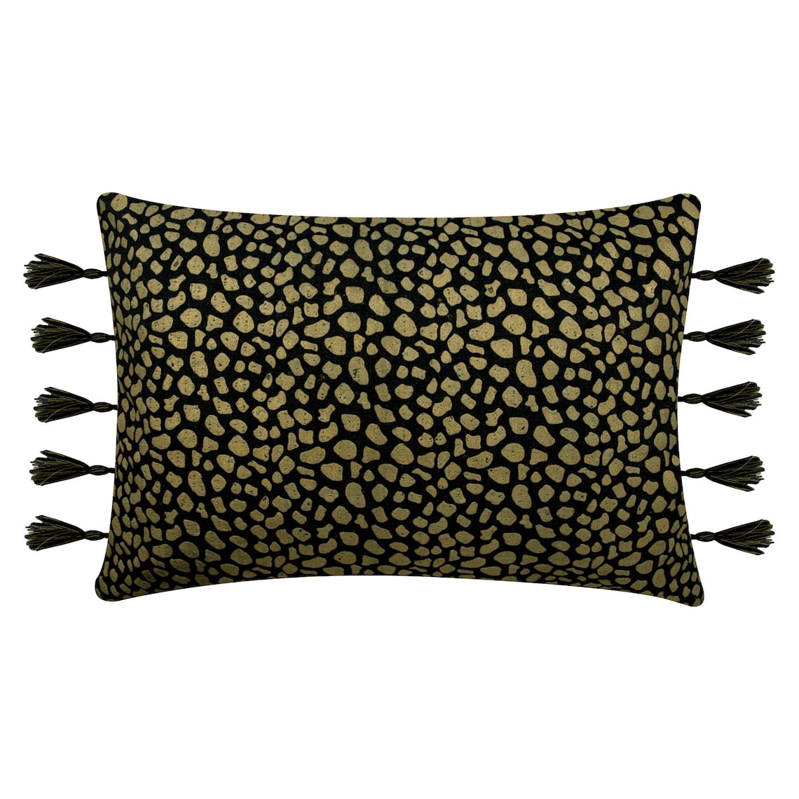 Decorative Oblong / Lumbar Throw Pillow Covers Accent Pillows Couch Sofa Pillow Case 12x18 inch (30x45 cm) Blue Denim Gold Printed Spots - Leopard Gold