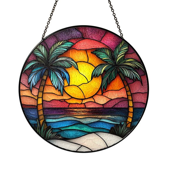 Decorative Ocean View Window Hanging – Sunset Inspired Art