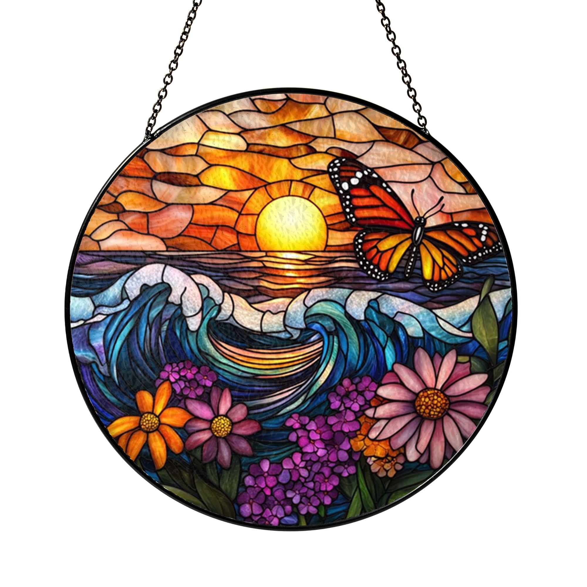 Customized Window Scenery Decorative Ocean Window Art – Sunset Seascape Design - Walmart.com