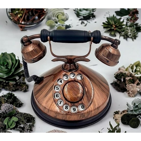 Decorative Old Style Phone Antique Rotary Dial Vintage Look Telephone Gifts for Office/Home