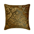 thumbnail image 1 of Decorative Olive Green 26"x26" (65x65 cm) Euro Shams, Velvet Burnout Velvet Euro Shams For Couch, Damask Pattern Modern Style - Folding Flames, 1 of 3